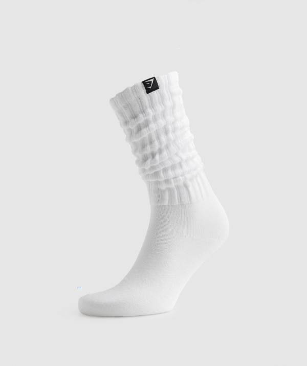 Panske Ponozky Gymshark Comfy Rest Day Biele | OL8461072